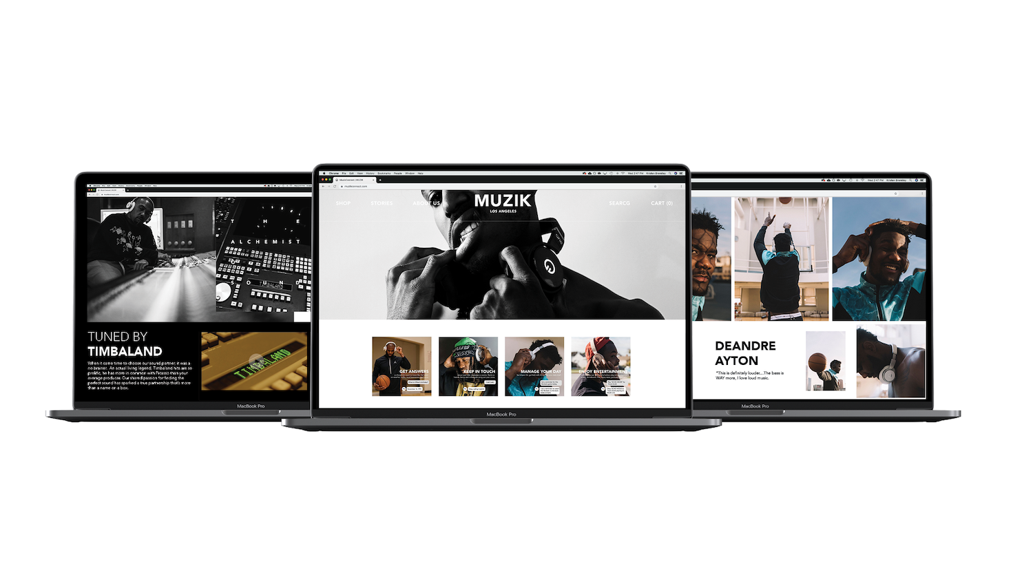 muzik connect website shopify mockup 