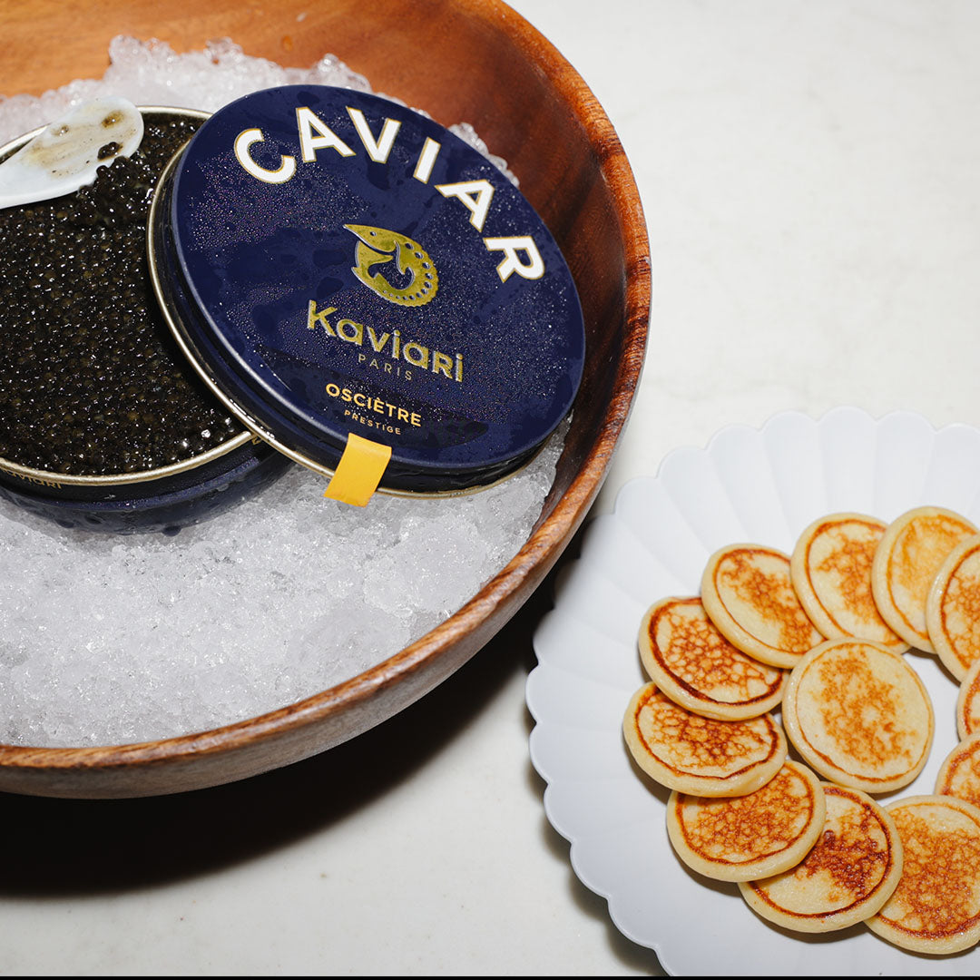 close up of caviar at l'abeille new york city