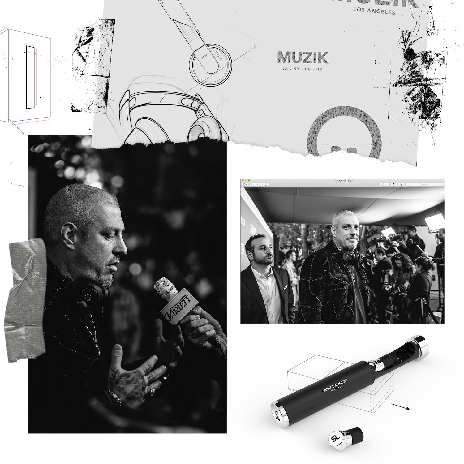 Brand and digital work for MUZIK smart headphones in collaboration with Kering brands including Saint Laurent, Gucci, and Balenciaga