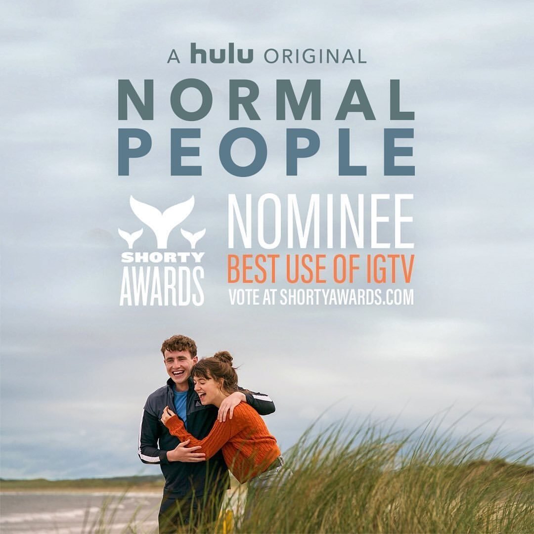 Social media campaign imagery for Normal People on Hulu, nominated for best use of IGTV video